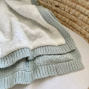 Paturica bebe Confort din bumbac si tesatura minky verde menta (1)